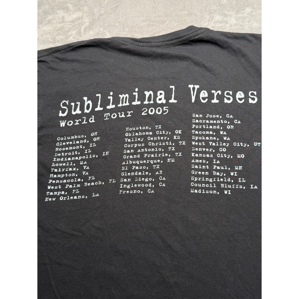 Slipknot T-Shirt Mens Medium Black Subliminal Verses World Tour 2005 Graphic Tee - Picture 2 of 8